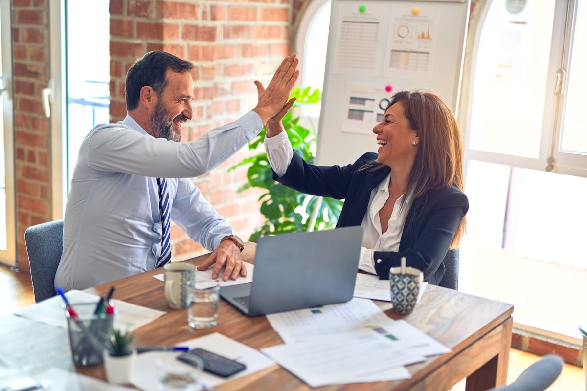 A small business owner reviewing new leads captured by EasyGeniusAI